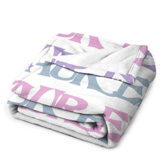Lofaris Personalized Repeat Name Colorful White Blanket