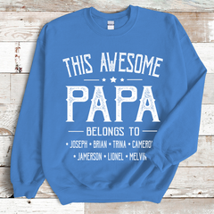 Lofaris Personalized Retro Awesome Papa And Kids Sweatshirt