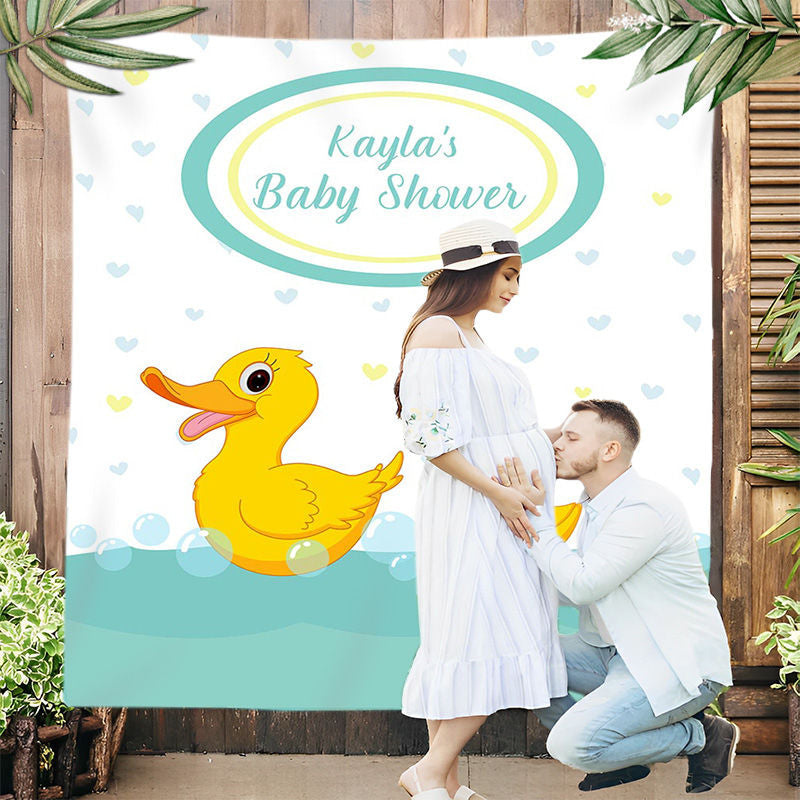 Lofaris Personalized Rubber Ducky Baby Shower Backdrop