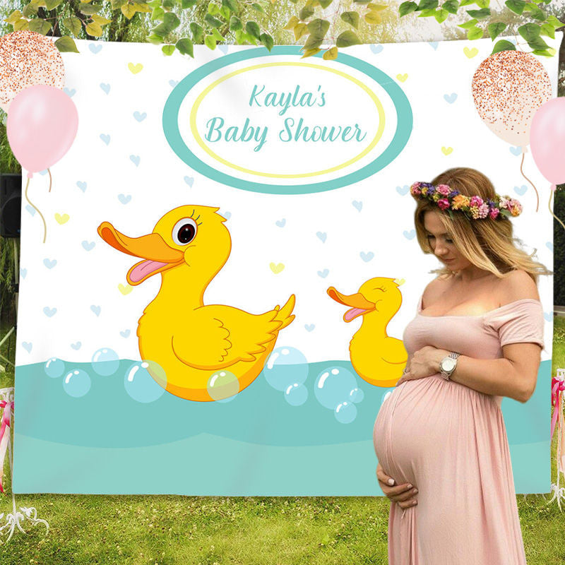 Lofaris Personalized Rubber Ducky Baby Shower Backdrop