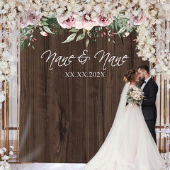 Lofaris Personalized Rustic Wood Flower Backdrop For Wedding