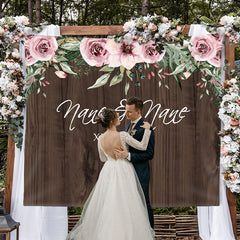 Lofaris Personalized Rustic Wood Flower Backdrop For Wedding