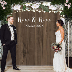 Lofaris Personalized Rustic Wood Wedding Backdrop Decor