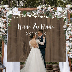 Lofaris Personalized Rustic Wood Wedding Backdrop Decor