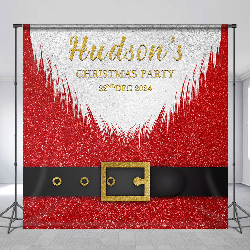 Personalized Santa Christmas Party 2024 Backdrop Lofaris