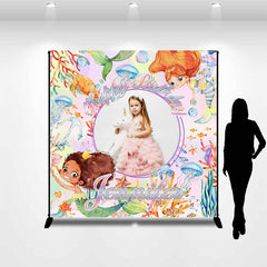 Lofaris Personalized Sea World Mermaid Birthday Backdrop