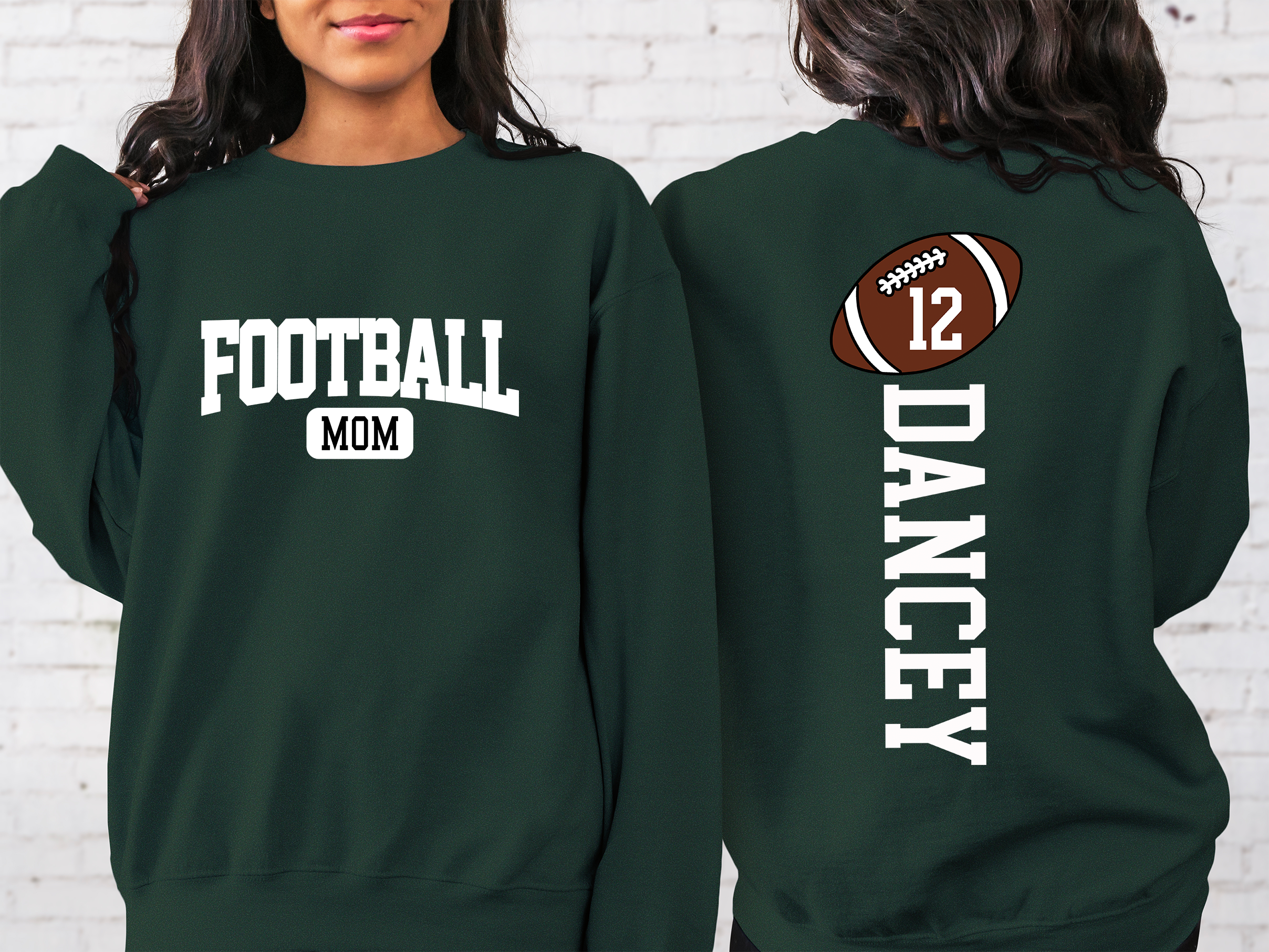 Lofaris Personalized Senior Football Mom Number Sweatshirt