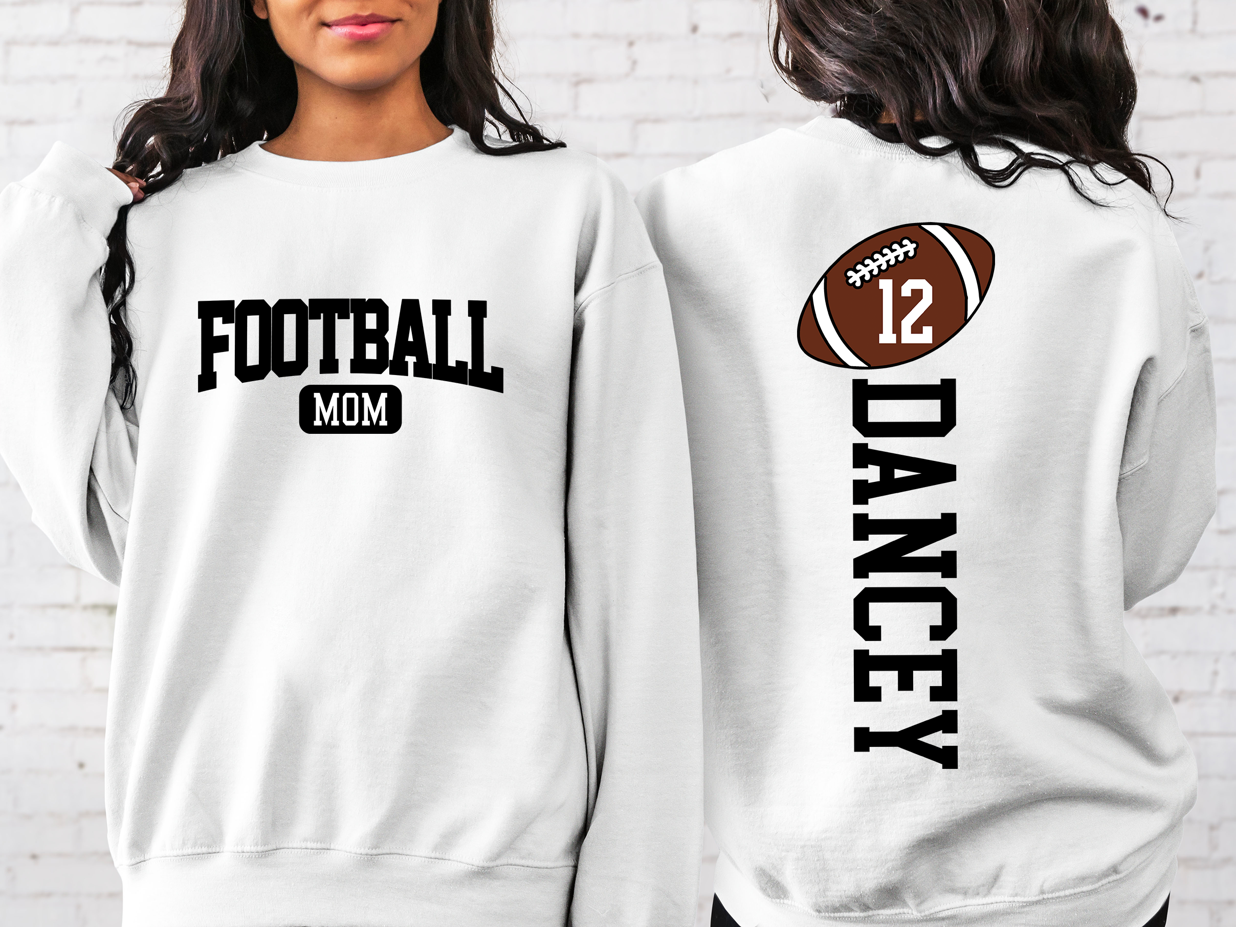 Lofaris Personalized Senior Football Mom Number Sweatshirt