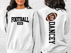 Lofaris Personalized Senior Football Mom Number Sweatshirt