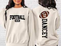 Lofaris Personalized Senior Football Mom Number Sweatshirt