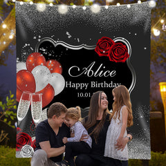 Lofaris Personalized Silver High Heels Balloon Party Backdrop