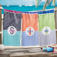 Lofaris Personalized Stripes Dot Beach Towel With Name