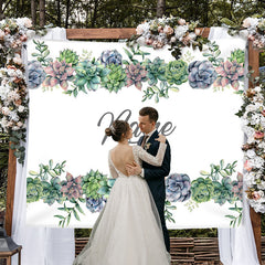 Lofaris Personalized Succulent Wedding Backdrop
