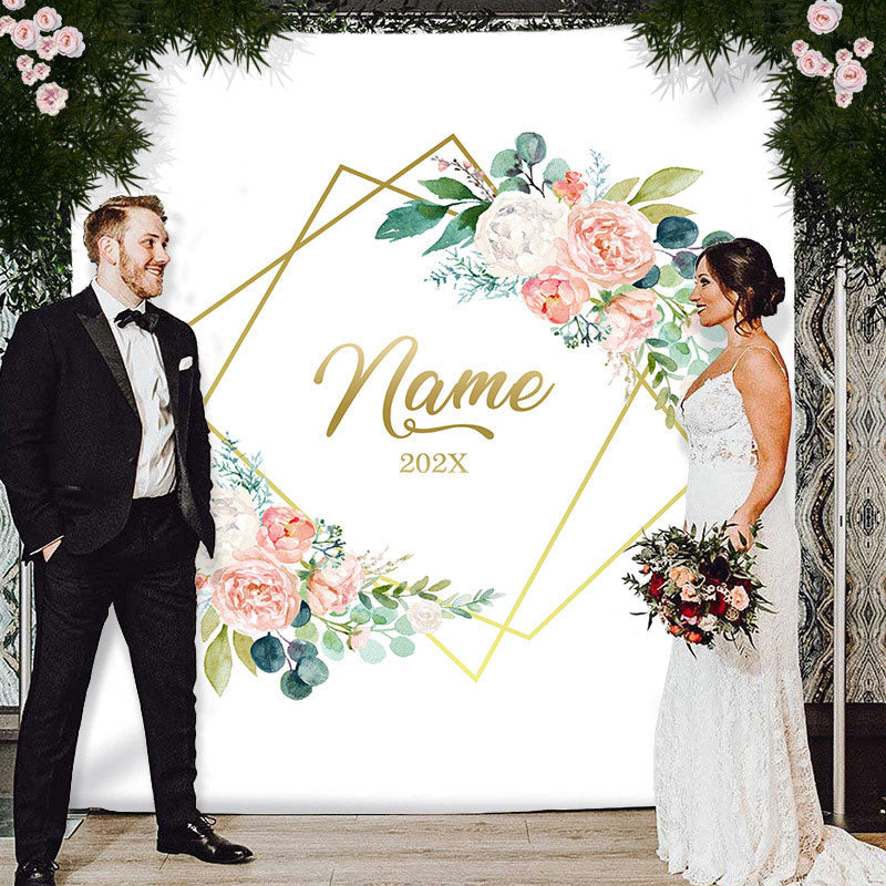 Lofaris Personalized Sunflower Wood Wedding Backdrop