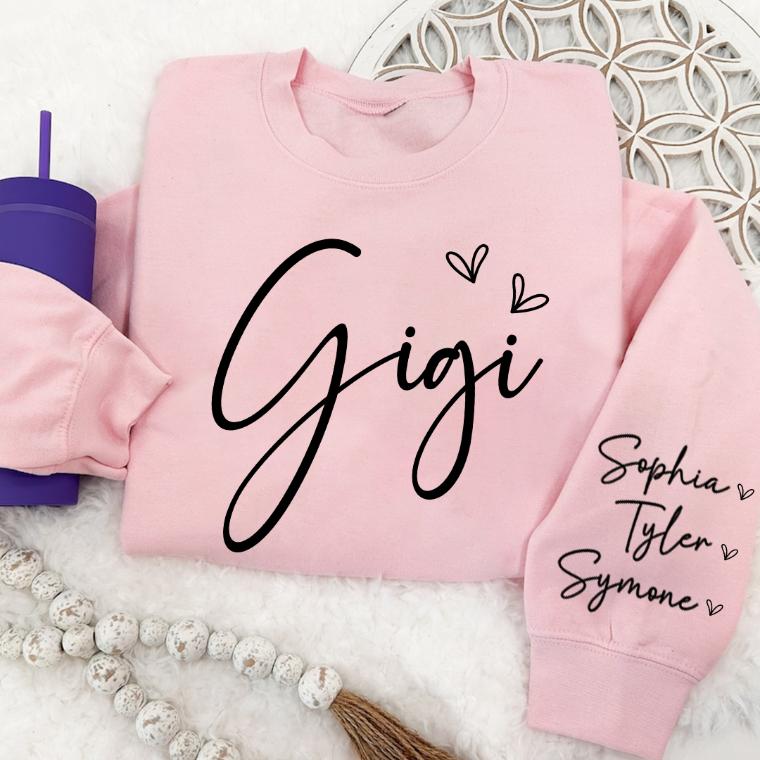 Lofaris Personalized Sweet Heart Mimi And Kids Sweatshirts