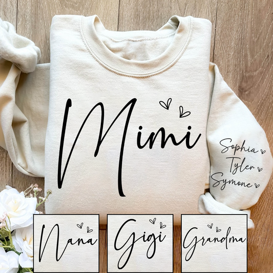 Lofaris Personalized Sweet Heart Mimi And Kids Sweatshirts