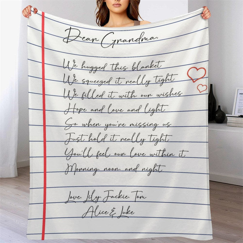 Lofaris Personalized Text Love Letter Retro Notebook Blanket