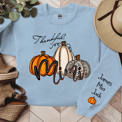 Lofaris Personalized Thankful Mimi Pumpkins Autumn Sweatshirt