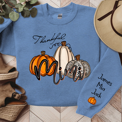 Lofaris Personalized Thankful Mimi Pumpkins Autumn Sweatshirt