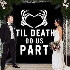 Lofaris Personalized Til Death Do Us Part Wedding Backdrop