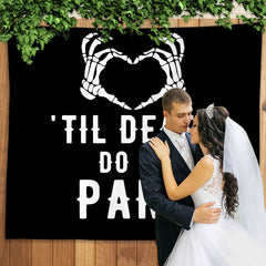Lofaris Personalized Til Death Do Us Part Wedding Backdrop