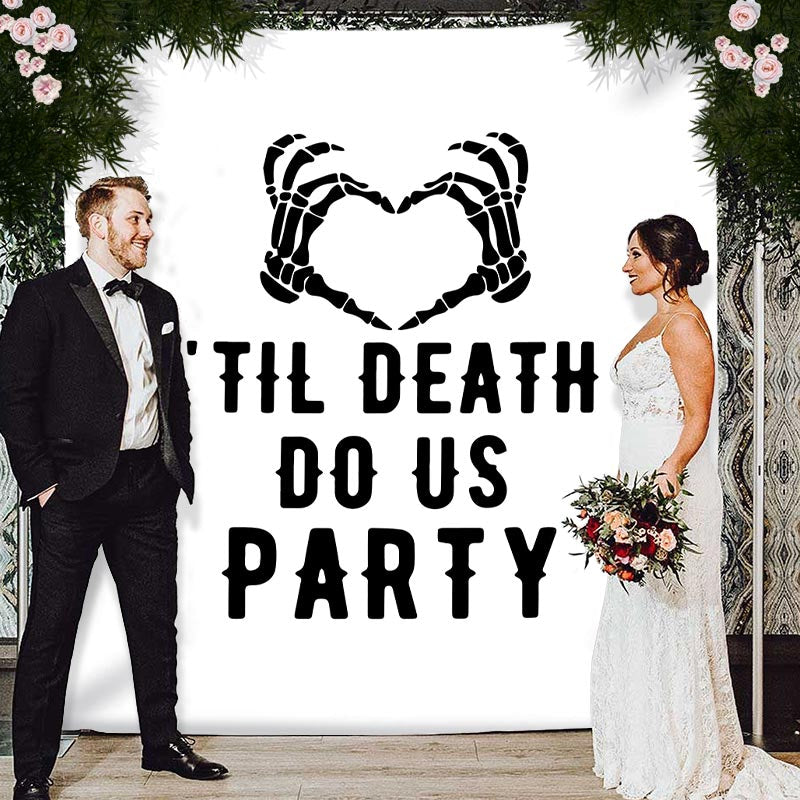 Lofaris Personalized Til Death Do Us Party Wedding Backdrop