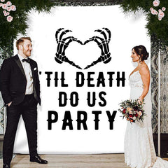 Lofaris Personalized Til Death Do Us Party Wedding Backdrop