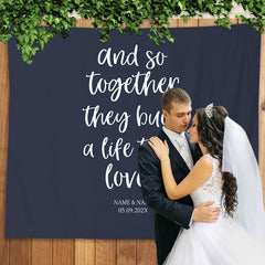 Lofaris Personalized Together Built A Life They Loved Wedding Backdrop