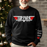 Lofaris Personalized Top Papa With Kids Daddy¡¯s Birthday Gift Sweatshirt