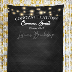 Lofaris Personalized Twinkle Lights Graduation Backdrop Decor