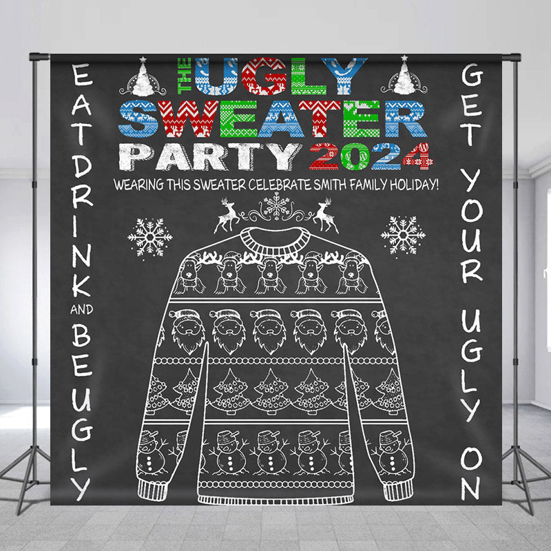 Lofaris Personalized Ugly Sweater Christmas Party Backdrop