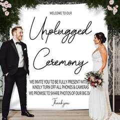 Lofaris Personalized Unplugged Ceremony Sign Wedding Backdrop