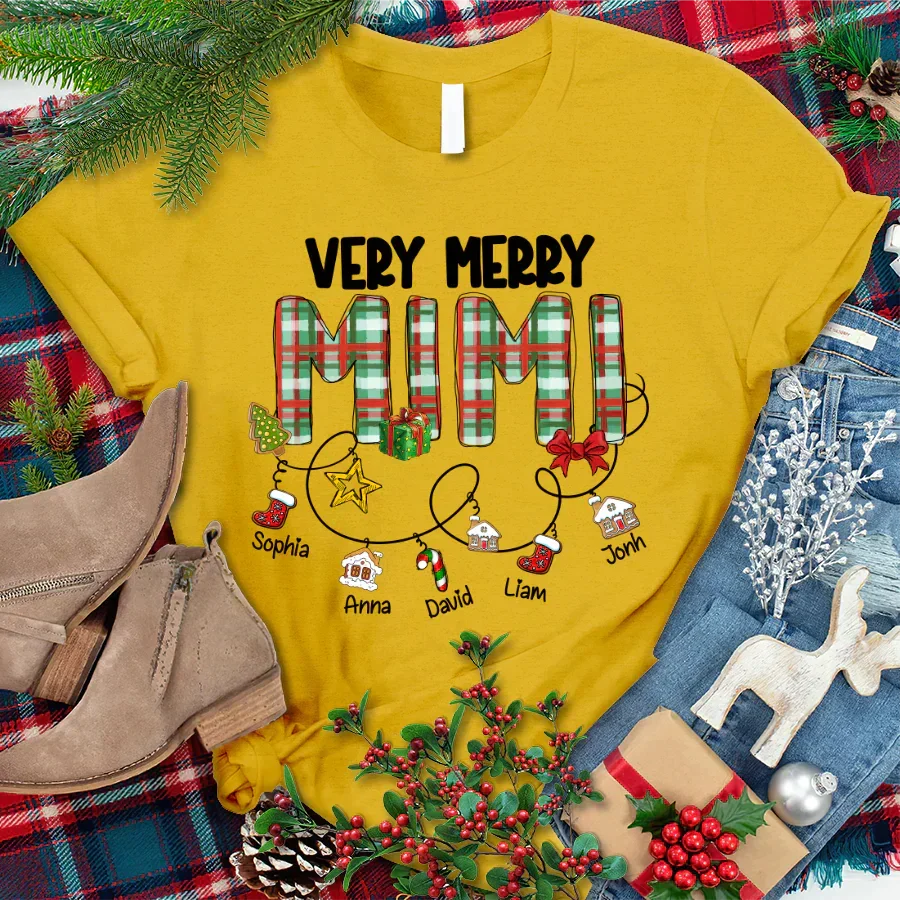 Lofaris Personalized Very Christmas Grandma And Kids T-Shirt