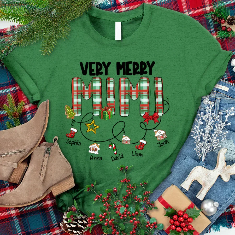 Lofaris Personalized Very Christmas Grandma And Kids T-Shirt