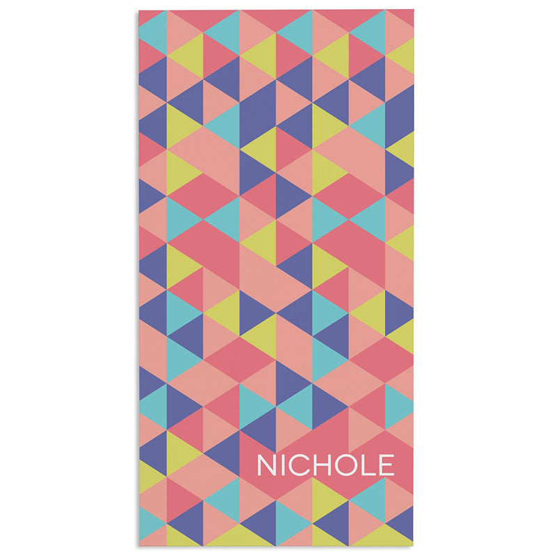 Lofaris Personalized Vibrant Plaid And Name Summer Beach Towel