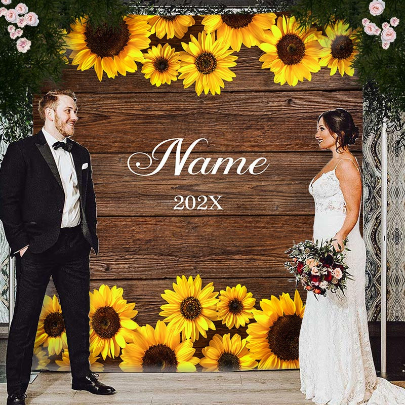 Lofaris Personalized Watercolor Floral Wedding Backdrop