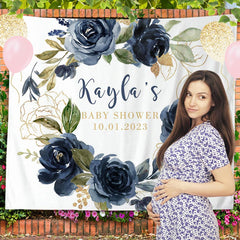 Lofaris Personalized Watercolor Flowers Baby Shower Backdrop