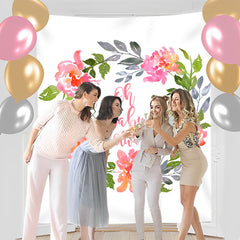 Lofaris Personalized Watercolor Flowers Oh Baby Shower Backdrop