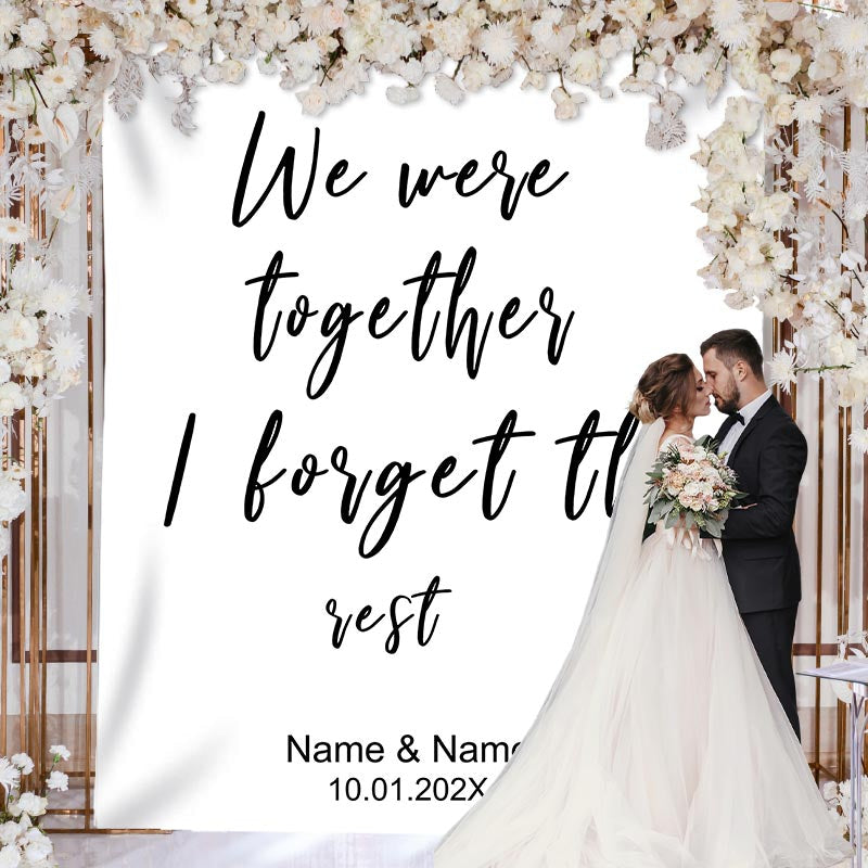 Lofaris Personalized We Were Together Wedding Backdrop