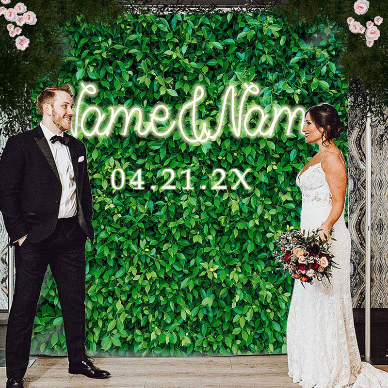 Lofaris Personalized Greenery Wedding Backdrop For Party