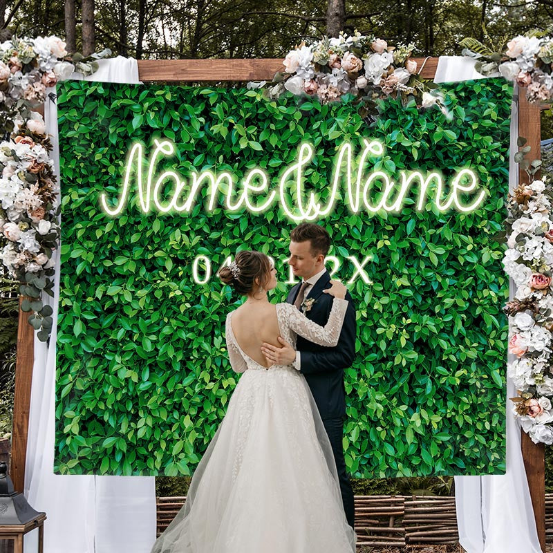 Lofaris Personalized Greenery Wedding Backdrop For Party