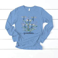 Lofaris Personalized Weeds Dragonfly Grandma Kids Longsleeve