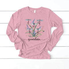 Lofaris Personalized Weeds Dragonfly Grandma Kids Longsleeve