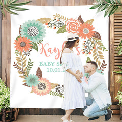 Lofaris Personalized Welcome Baby Boho Flower Shower Backdrop