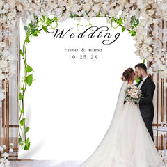 Lofaris Personalized White Flower Wedding Backdrop Decor