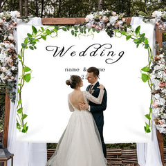 Lofaris Personalized White Flower Wedding Backdrop Decor