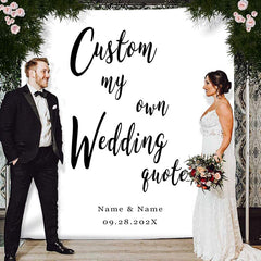 Lofaris Personalized White Wedding Backdrop Banner