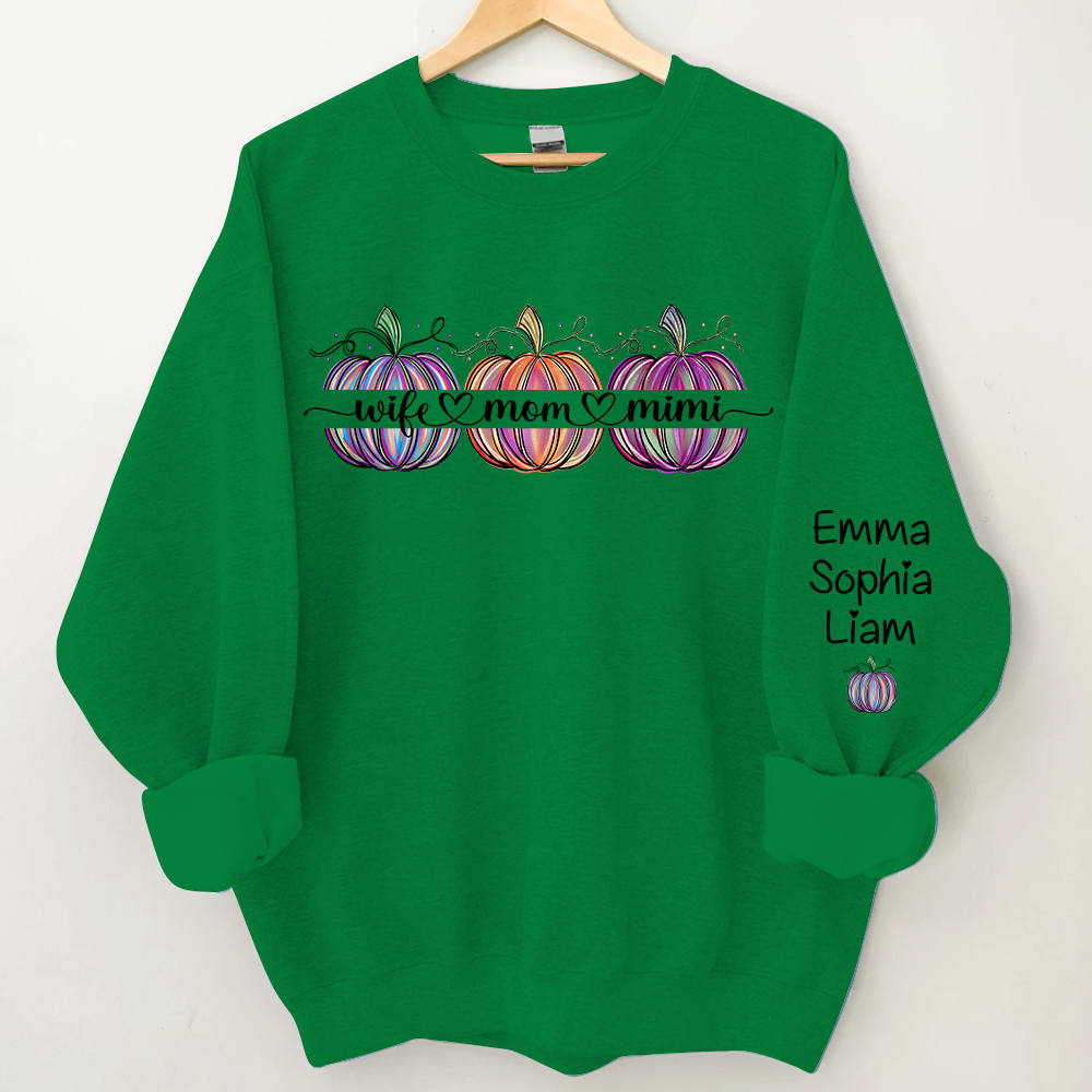 Lofaris Personalized Wife Mom Mimi Pumpkin Kids Sweatshirt