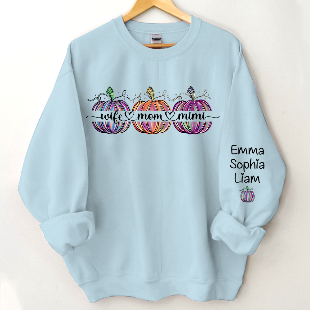 Lofaris Personalized Wife Mom Mimi Pumpkin Kids Sweatshirt