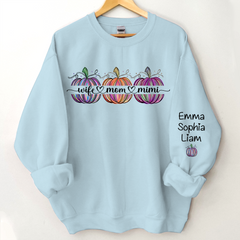 Lofaris Personalized Wife Mom Mimi Pumpkin Kids Sweatshirt